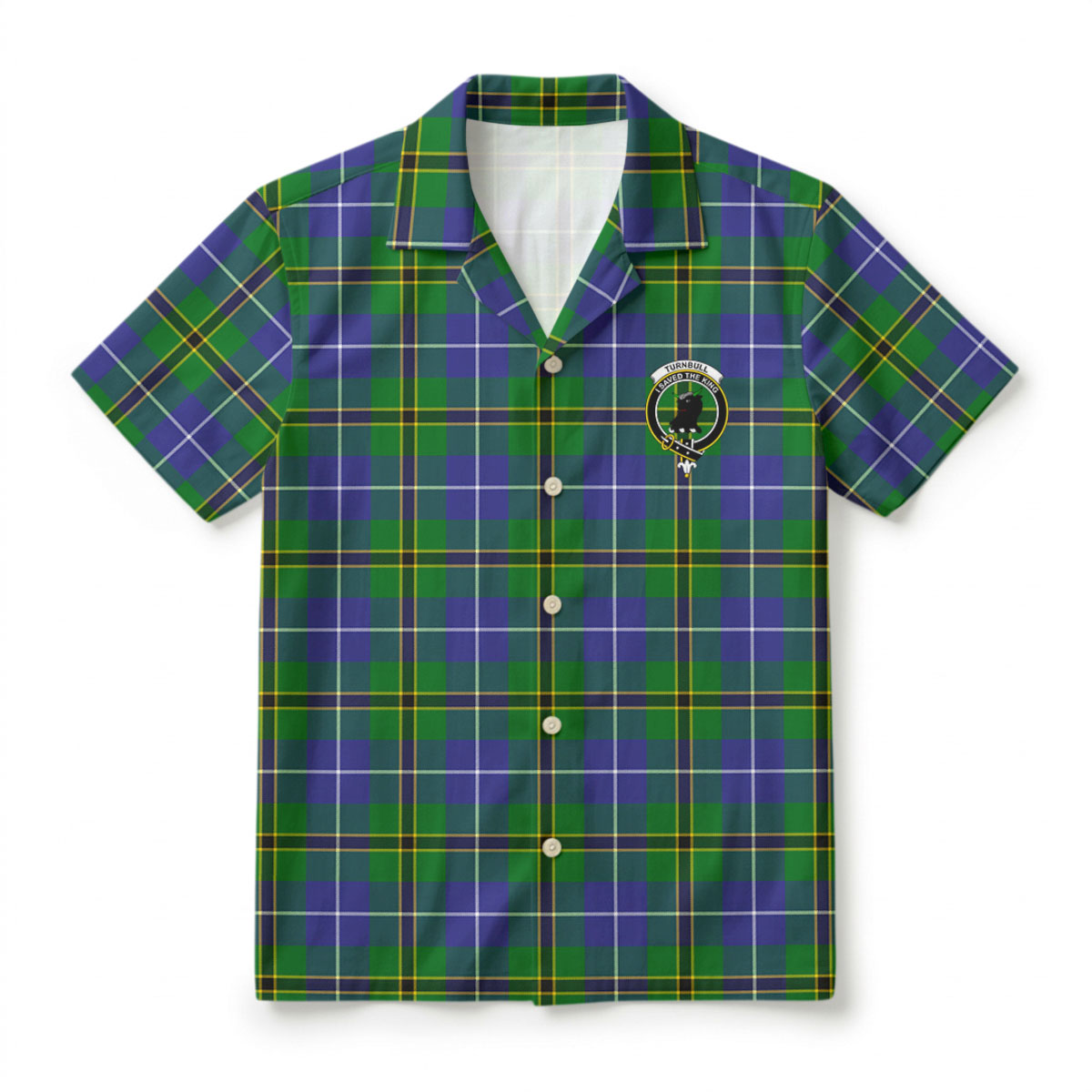 Turnbull Hunting Tartan Crest Hawaiian Shirt