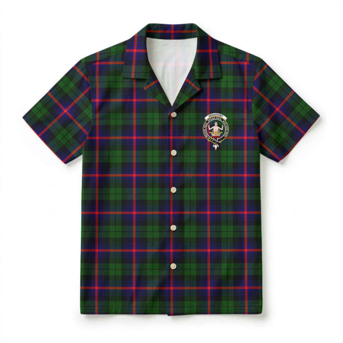 Urquhart Modern Tartan Crest Hawaiian Shirt