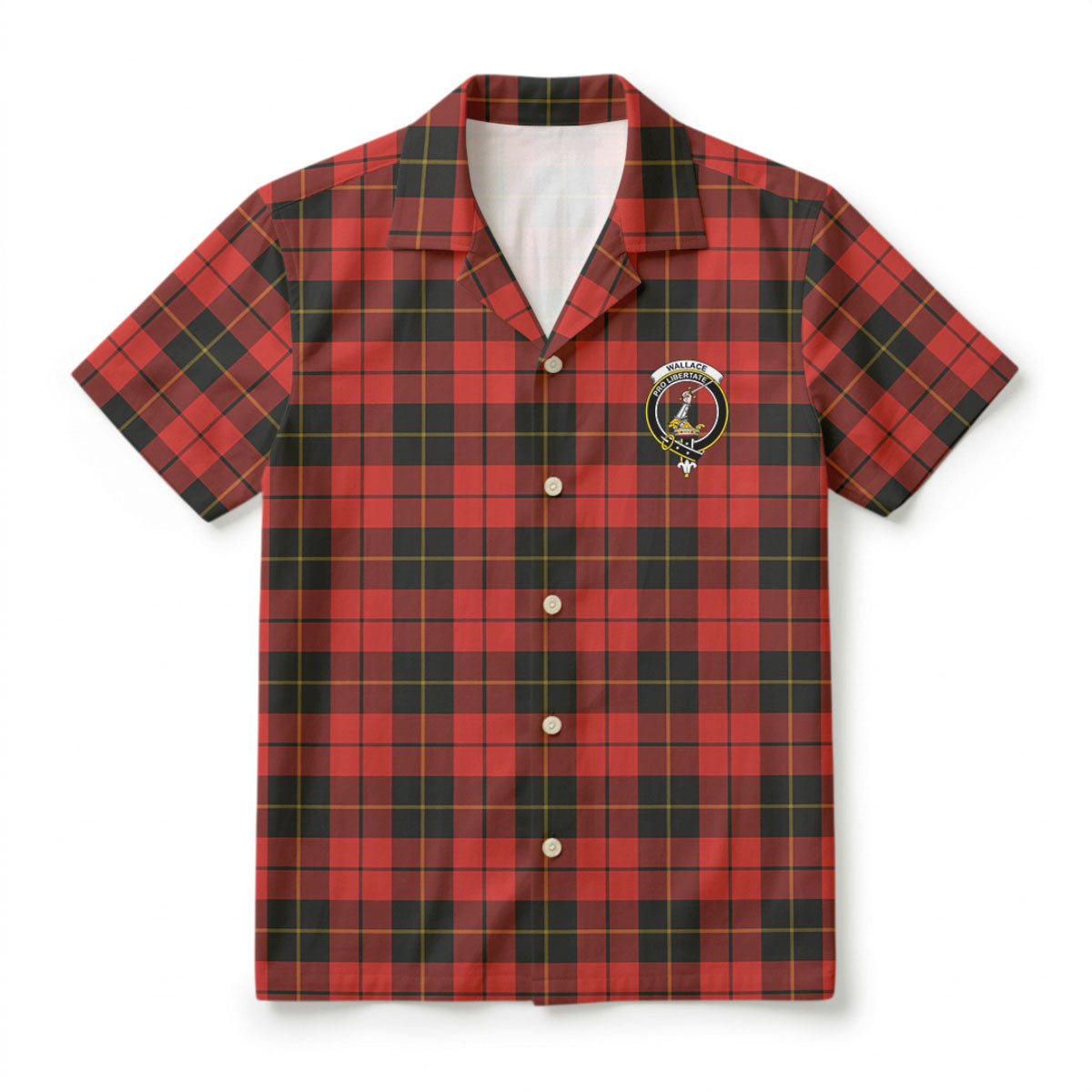 Wallace Weathered Tartan Crest Hawaiian Shirt