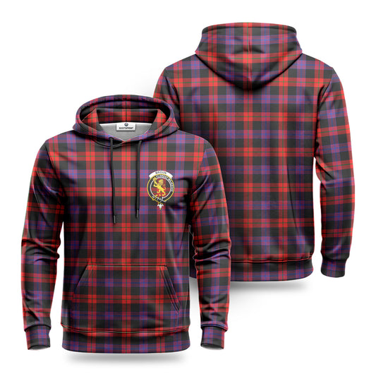 Broun Modern Tartan Crest Hoodie 1500