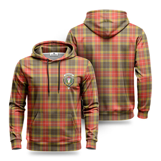 Buchanan Old Set Weathered Tartan Crest Hoodie 1500