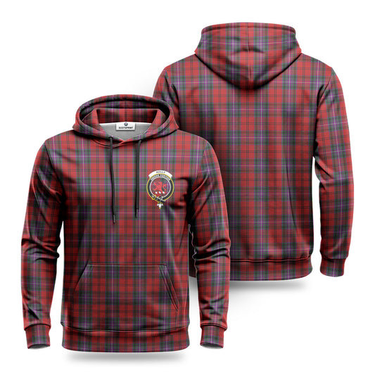 Kelly of Sleat Red Tartan Crest Hoodie 1500