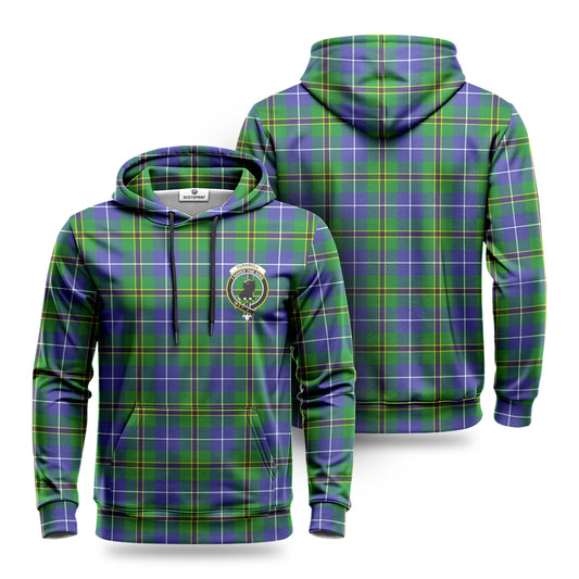 Turnbull Hunting Tartan Crest Hoodie 1500