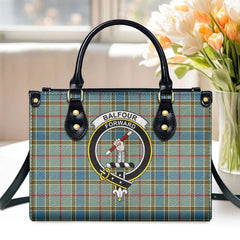 Balfour Blue Tartan Crest Leather Handbag