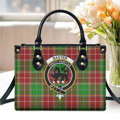 Baxter Modern Tartan Crest Leather Handbag