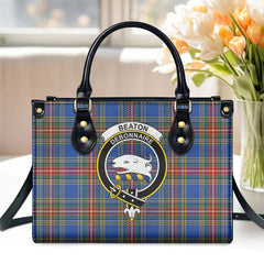 Beaton Ancient Tartan Crest Leather Handbag