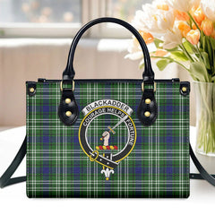 Blackadder Tartan Crest Leather Handbag