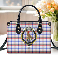 Boswell Modern Tartan Crest Leather Handbag