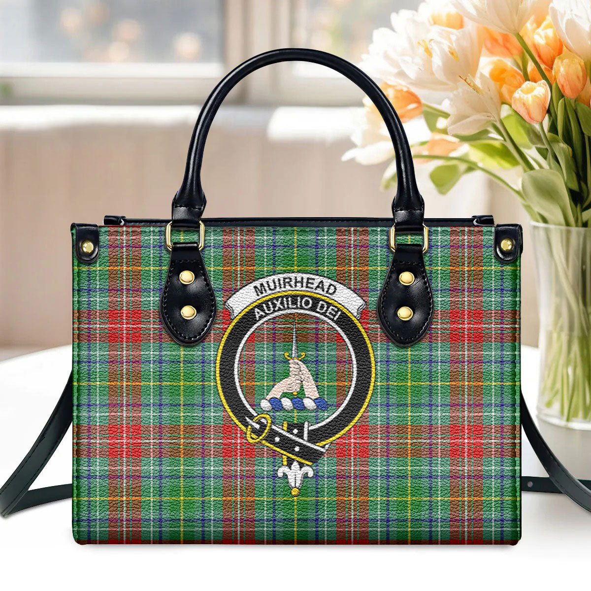 Muirhead Tartan Crest Leather Handbag