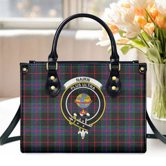 Nairn Tartan Crest Leather Handbag