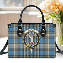 Napier Ancient Tartan Crest Leather Handbag