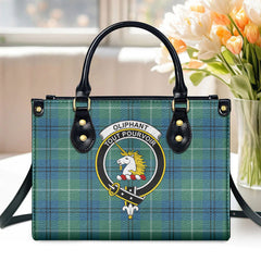 Oliphant Ancient Tartan Crest Leather Handbag