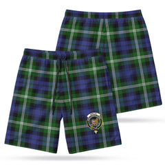 Baillie Modern Tartan Crest Men's Beach Shorts