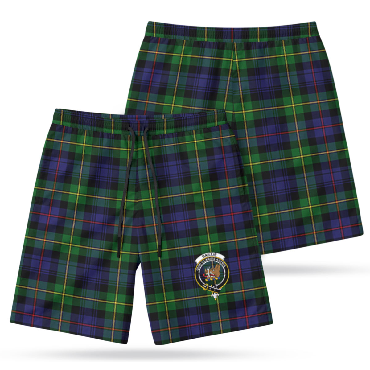 Baillie Tartan Crest Men's Beach Shorts