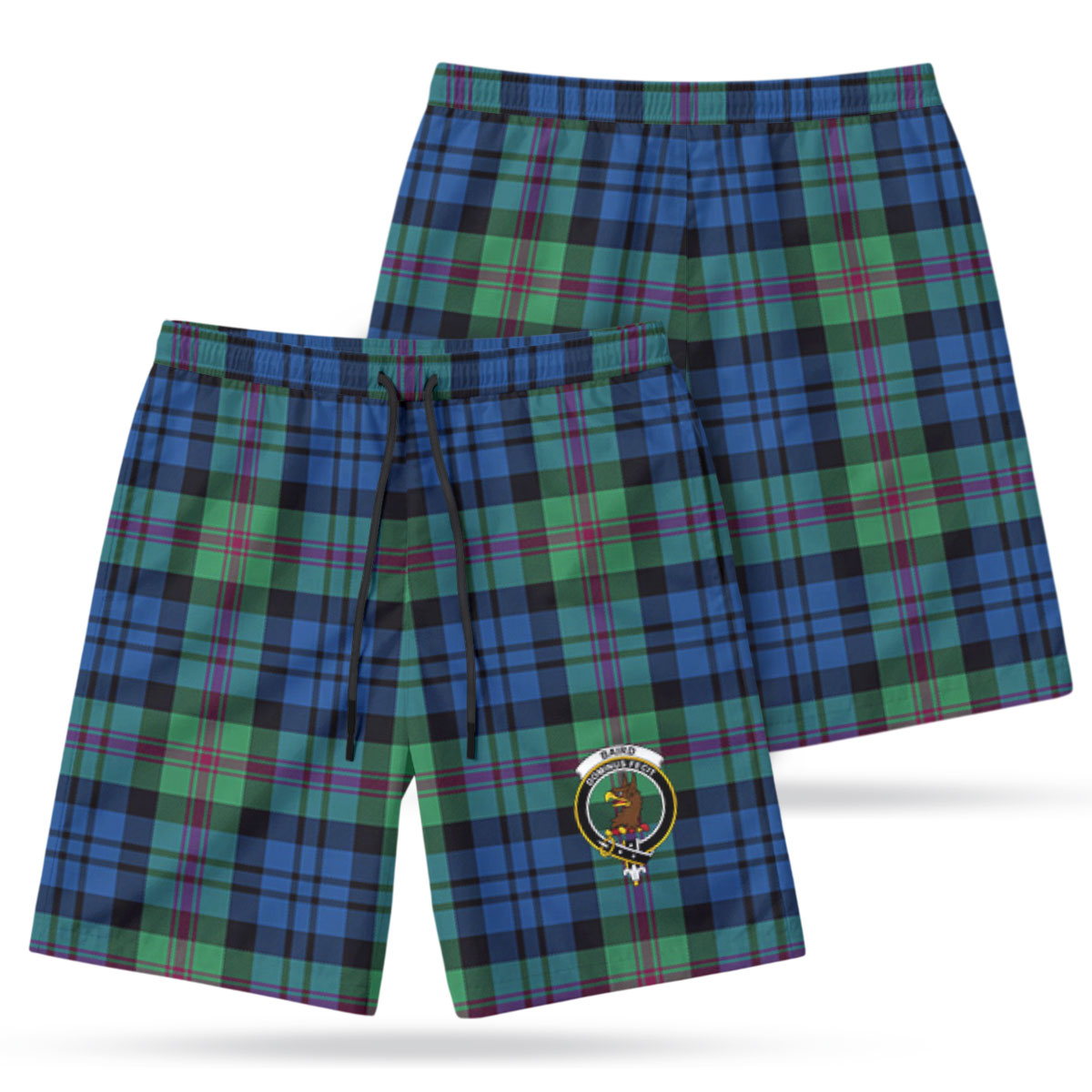 Baird Ancient Tartan Crest Men's Beach Shorts