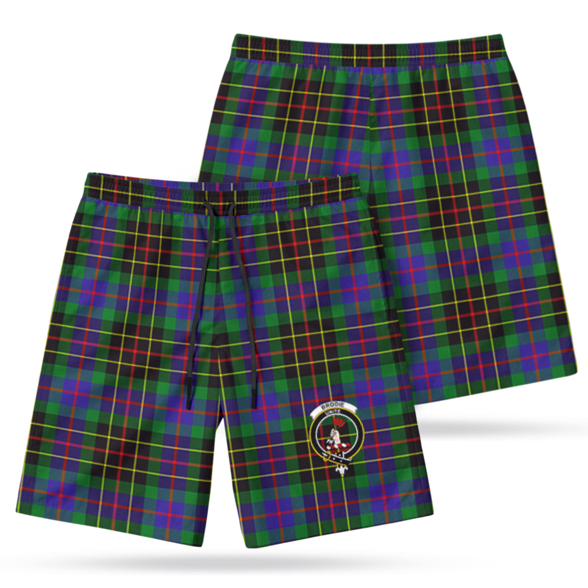 Brodie Hunting Modern Tartan Crest Men's Beach Shorts