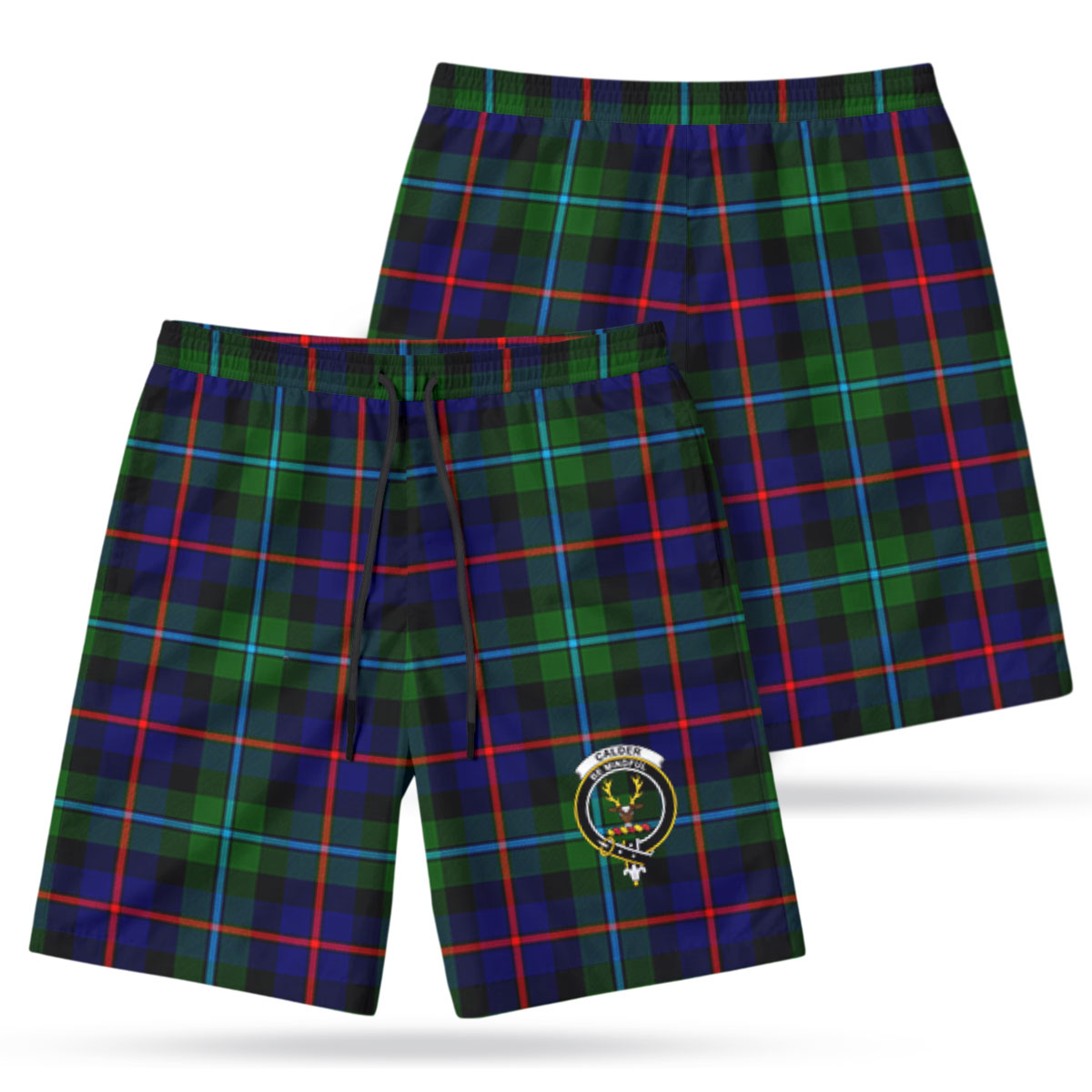 Calder Tartan Crest Men's Beach Shorts