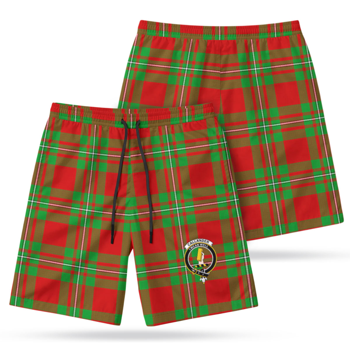 Callander Tartan Crest Men's Beach Shorts