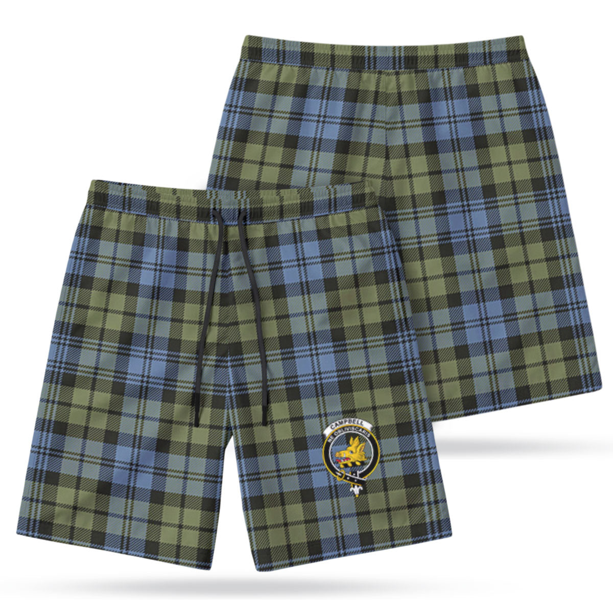 Campbell Faded Tartan Crest Men's Beach Shorts