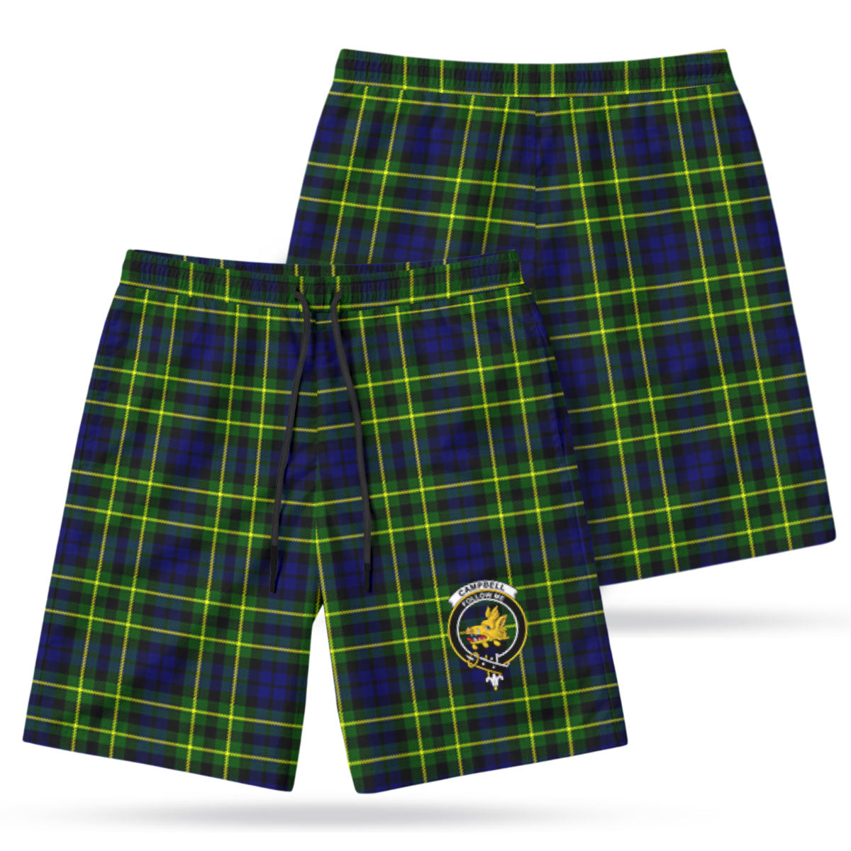 Campbell of Breadalbane Modern Tartan Crest Men's Beach Shorts