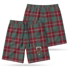 Crawford Modern Tartan Crest Men's Beach Shorts