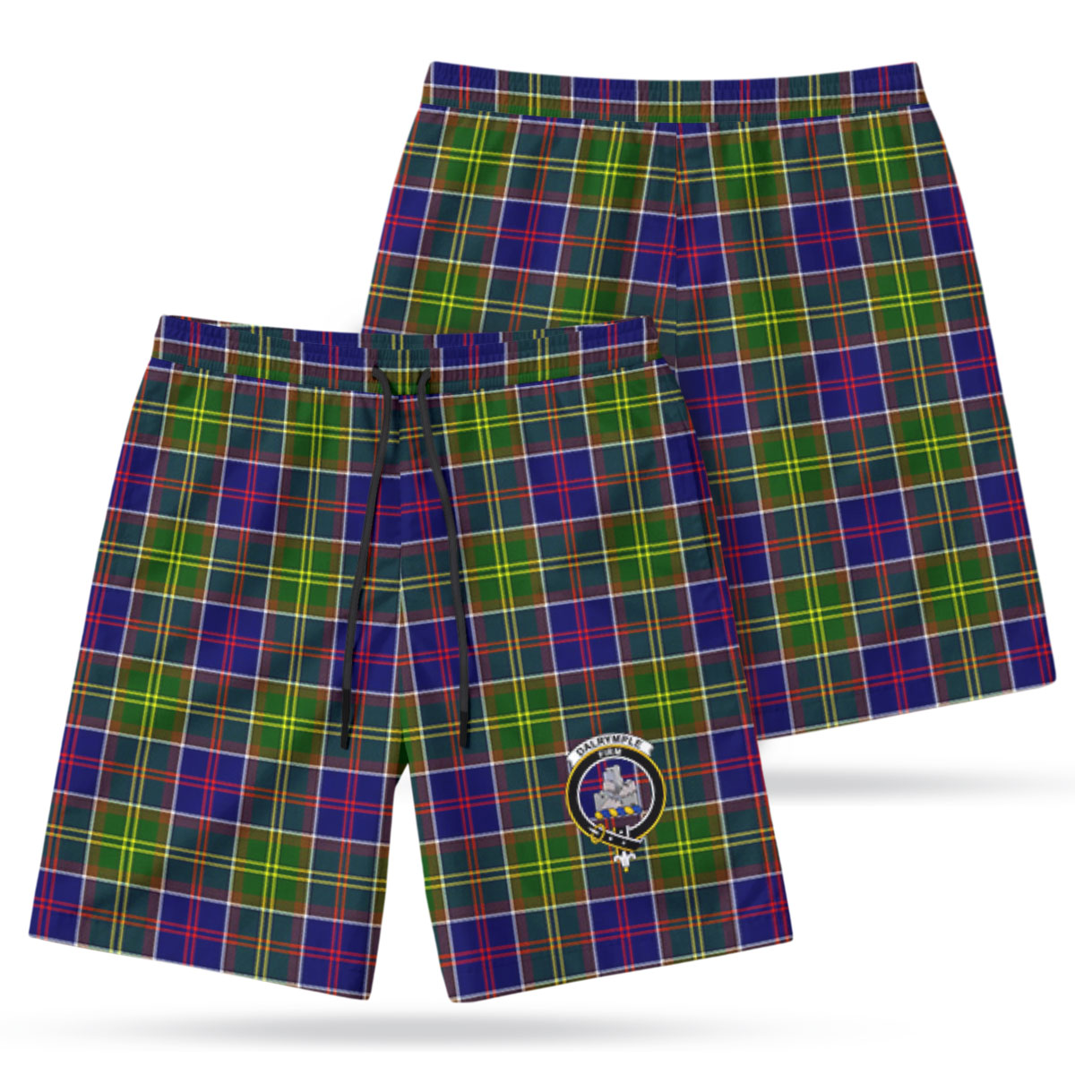 Dalrymple Tartan Crest Men's Beach Shorts