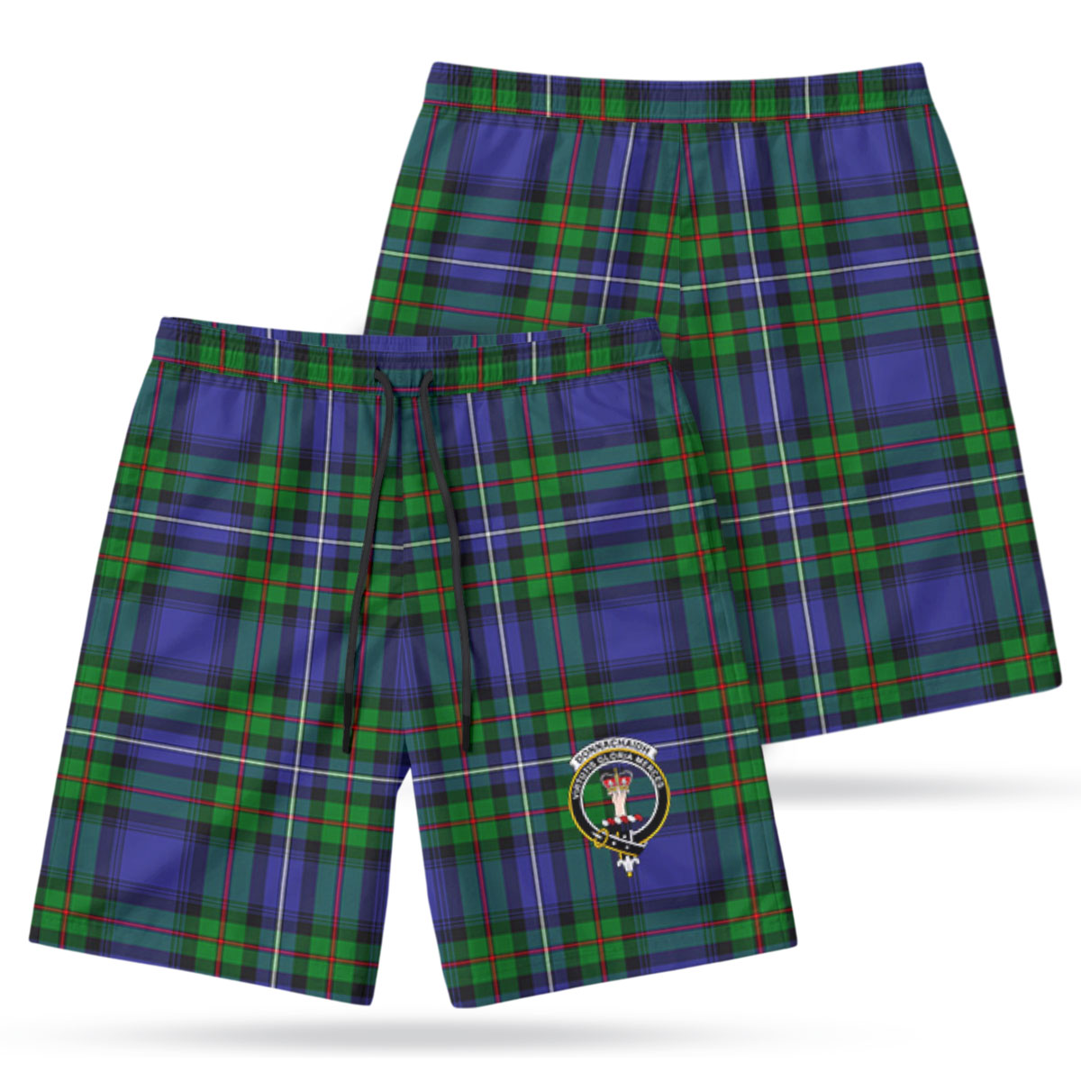 Donnachaidh Tartan Crest Men's Beach Shorts