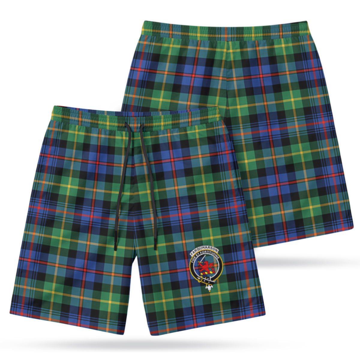Farquharson Ancient Tartan Crest Men's Beach Shorts