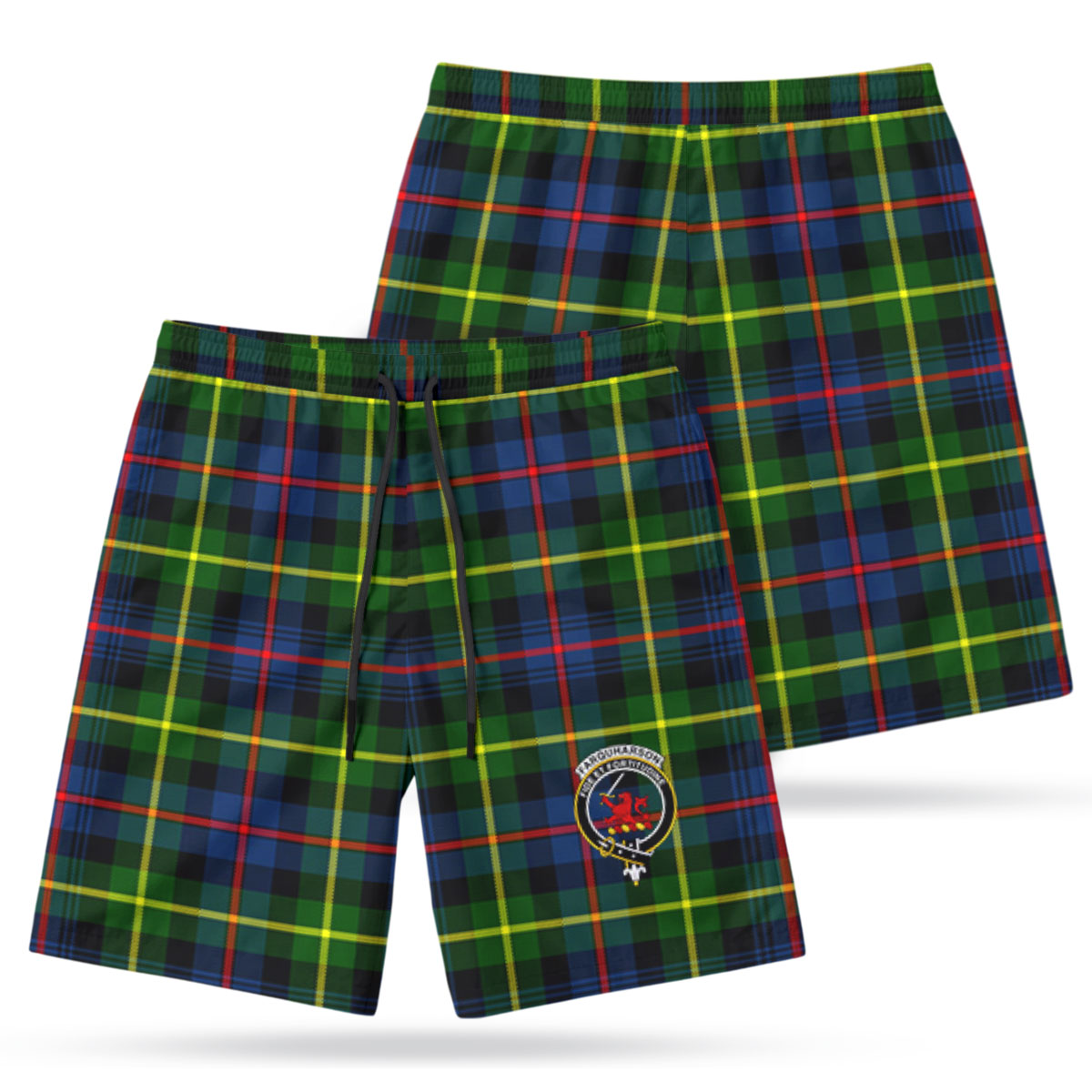 Farquharson Modern Tartan Crest Men's Beach Shorts