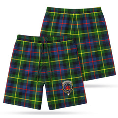 Farquharson Modern Tartan Crest Men's Beach Shorts