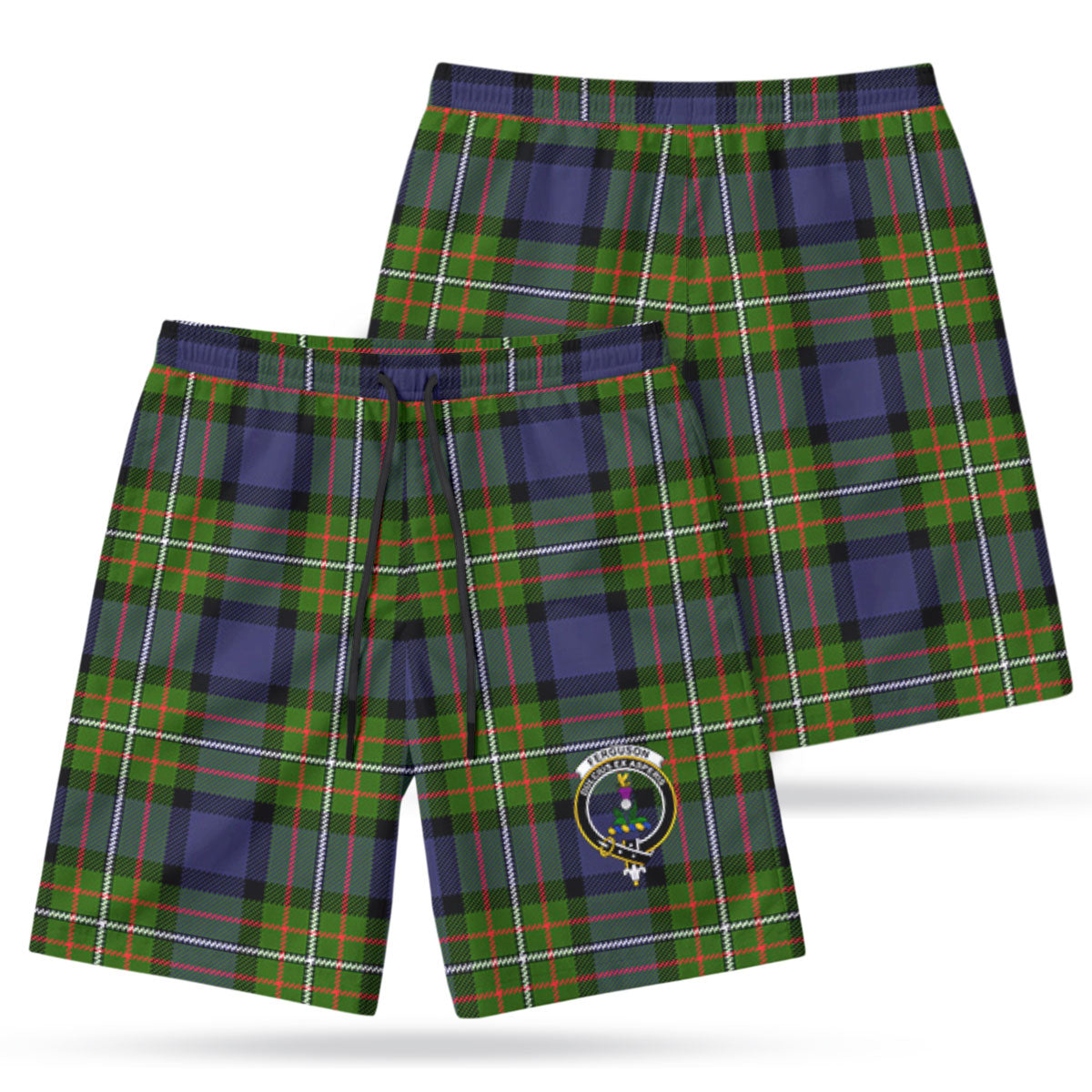 Ferguson Tartan Crest Men's Beach Shorts