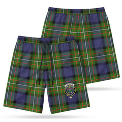 Fergusson Modern Tartan Crest Men's Beach Shorts