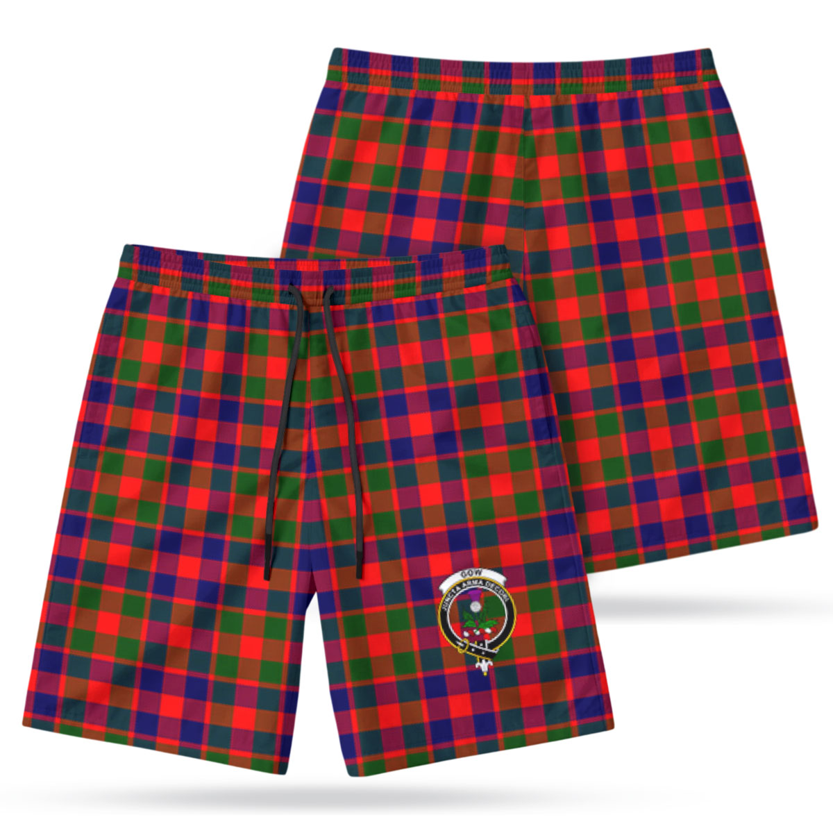 Gow (of Skeoch) Tartan Crest Men's Beach Shorts