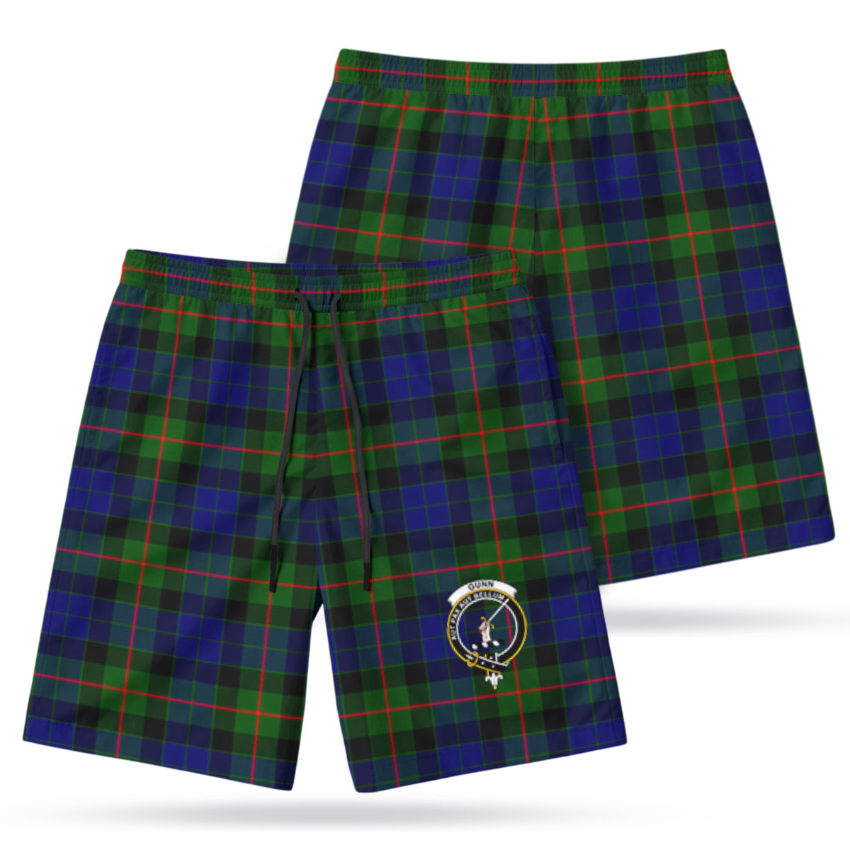 Gunn Modern Tartan Crest Men's Beach Shorts