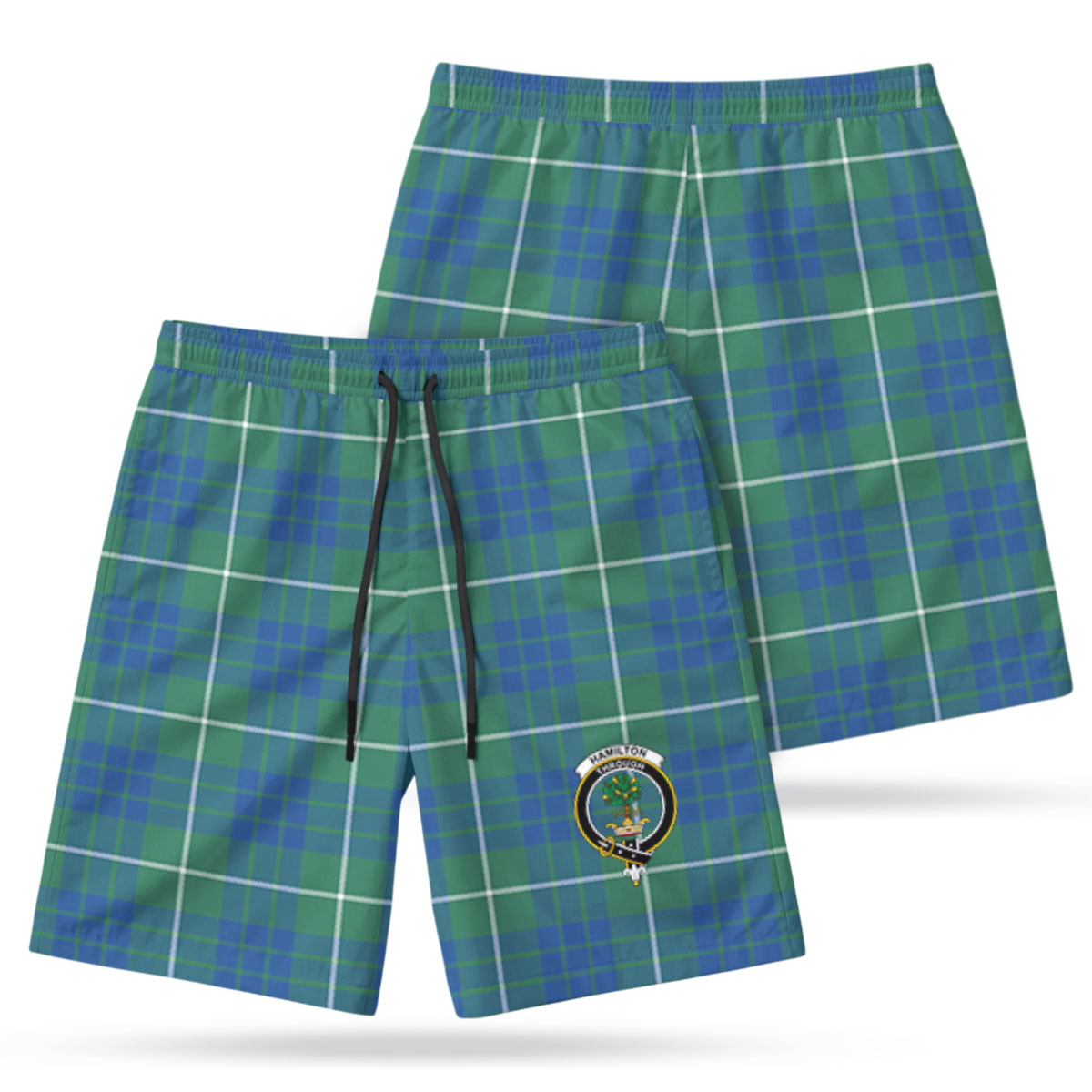 Hamilton Hunting Ancient Tartan Crest Men's Beach Shorts