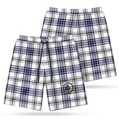 Hannay Modern Tartan Crest Men's Beach Shorts
