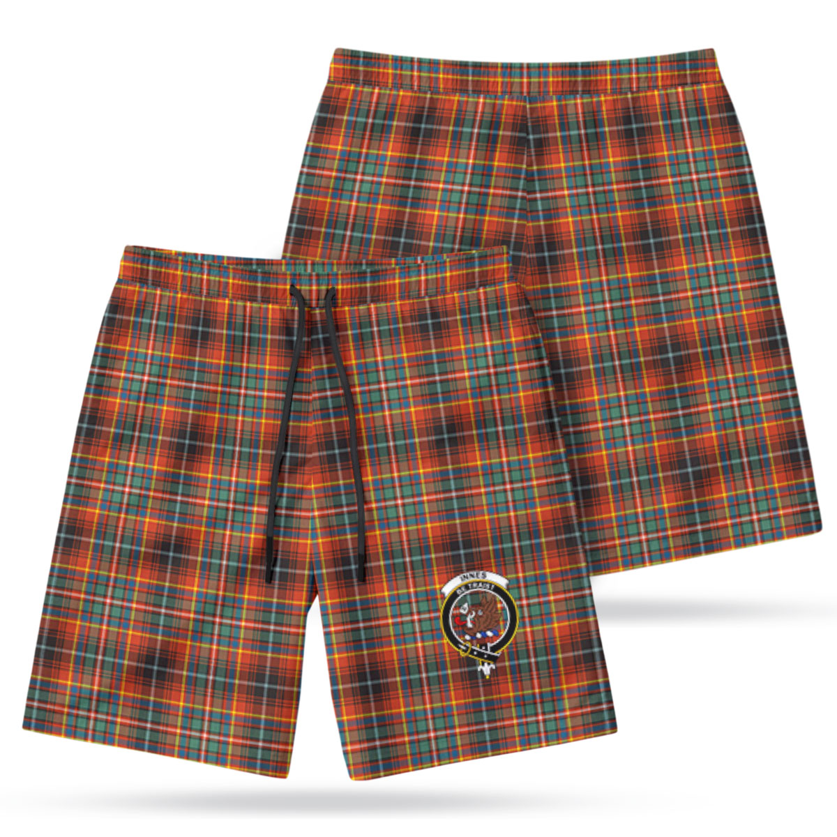 Innes Ancient Tartan Crest Men's Beach Shorts