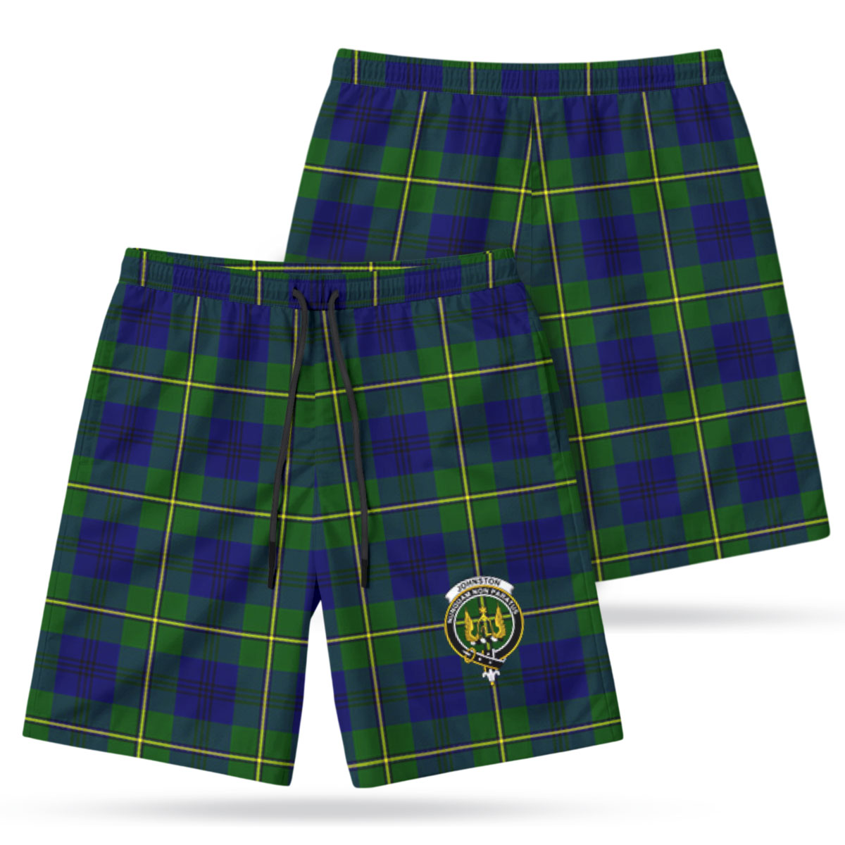 Johnston Modern Tartan Crest Men's Beach Shorts