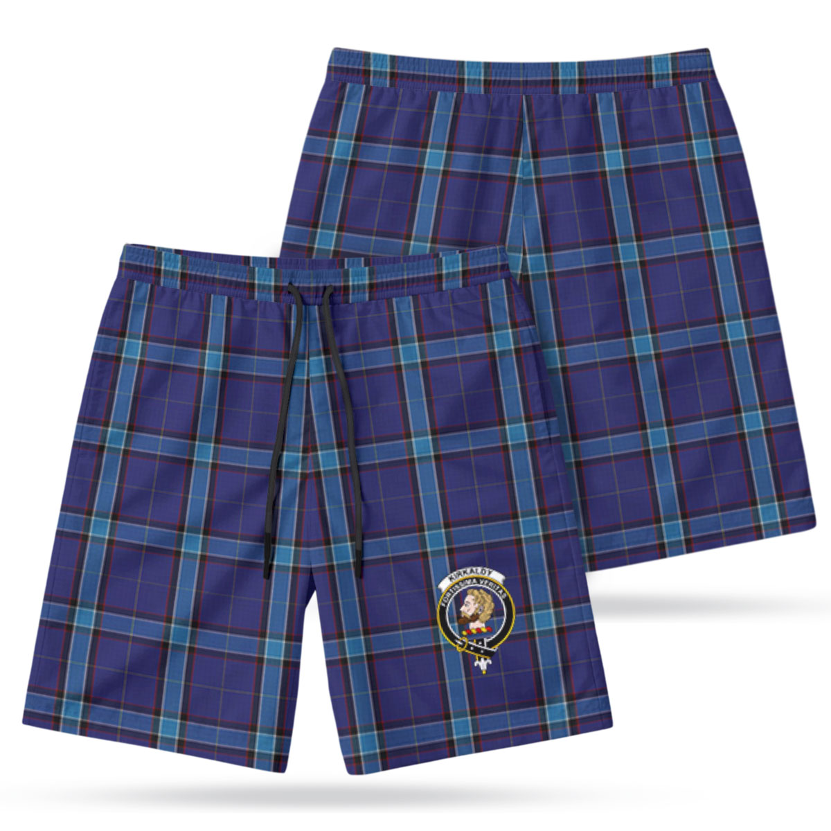 Kirkaldy Tartan Crest Men's Beach Shorts