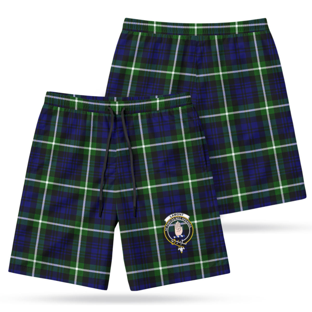 Lamont Modern Tartan Crest Men's Beach Shorts