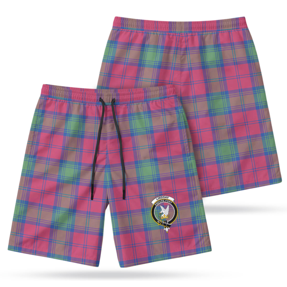 Lindsay Ancient Tartan Crest Men's Beach Shorts