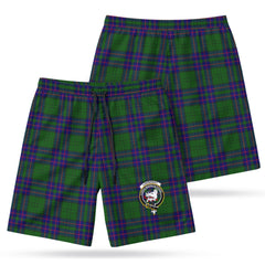 Lockhart Modern Tartan Crest Men's Beach Shorts