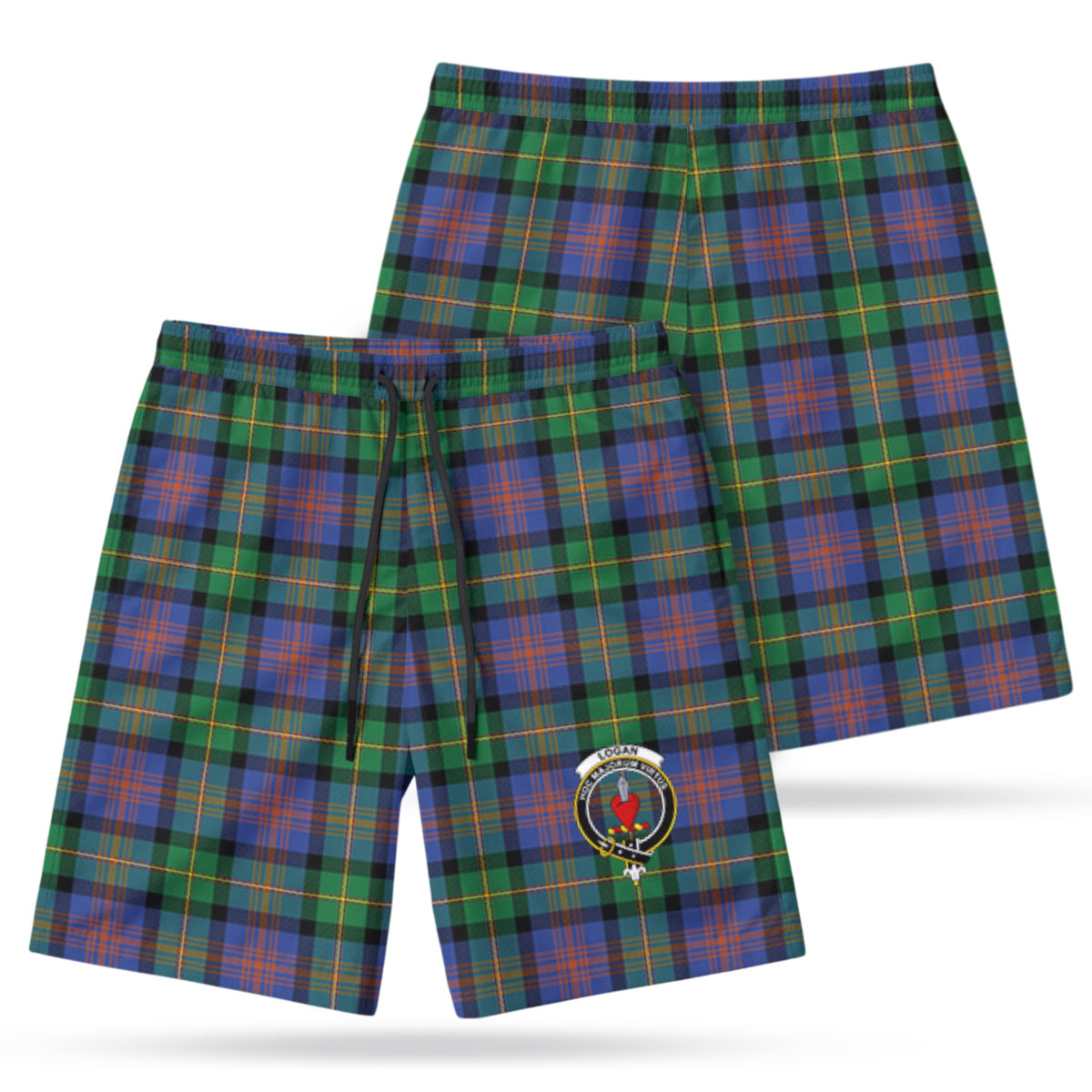 Logan Ancient Tartan Crest Men's Beach Shorts
