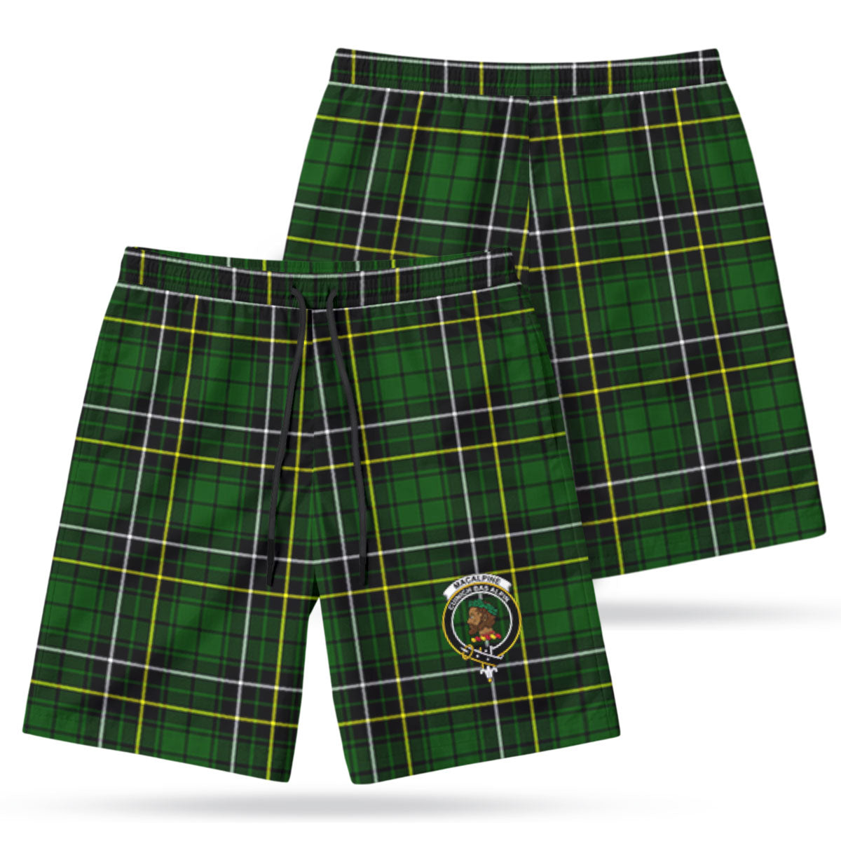 MacAlpine Modern Tartan Crest Men's Beach Shorts