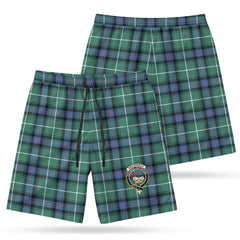 MacDonald of the Isles Hunting Ancient Tartan Crest Men's Beach Shorts
