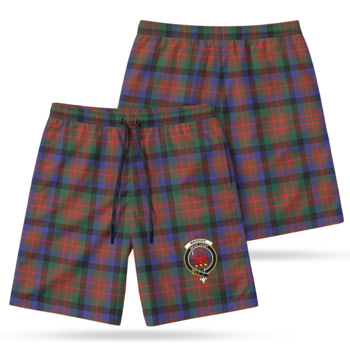 MacDuff Hunting Modern Tartan Crest Men's Beach Shorts