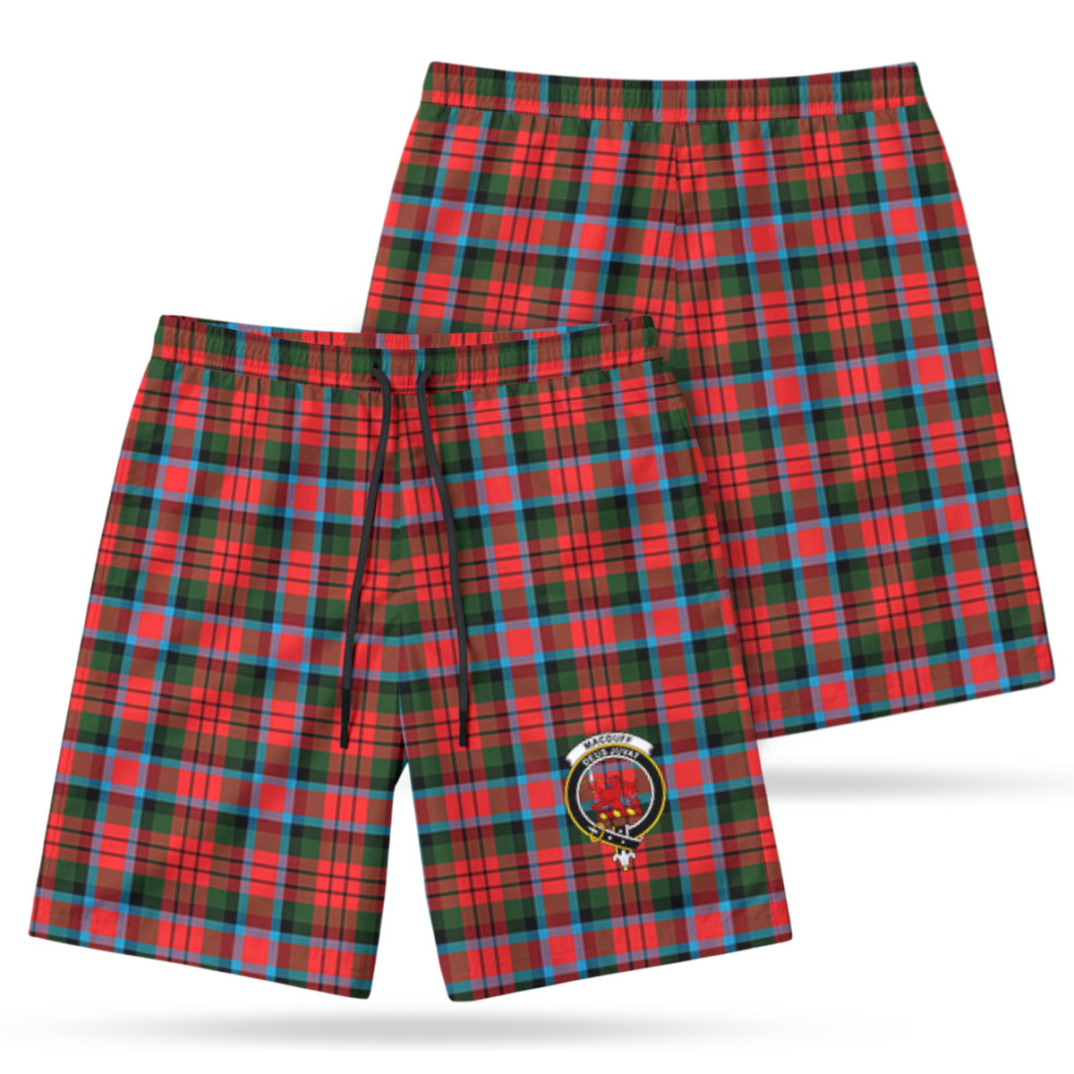MacDuff Modern Tartan Crest Men's Beach Shorts