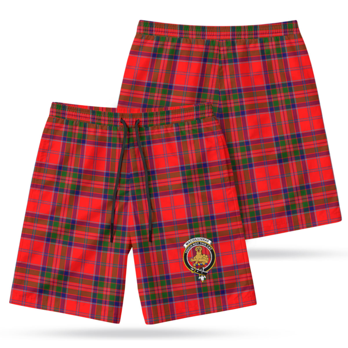 MacGillivray Modern Tartan Crest Men's Beach Shorts