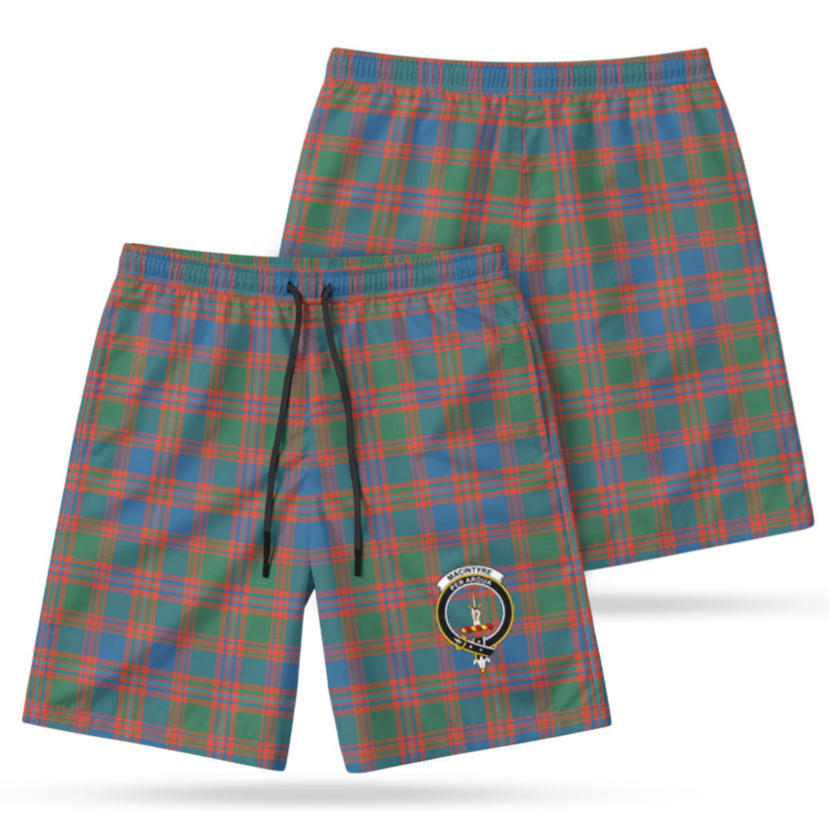 MacIntyre Ancient Tartan Crest Men's Beach Shorts