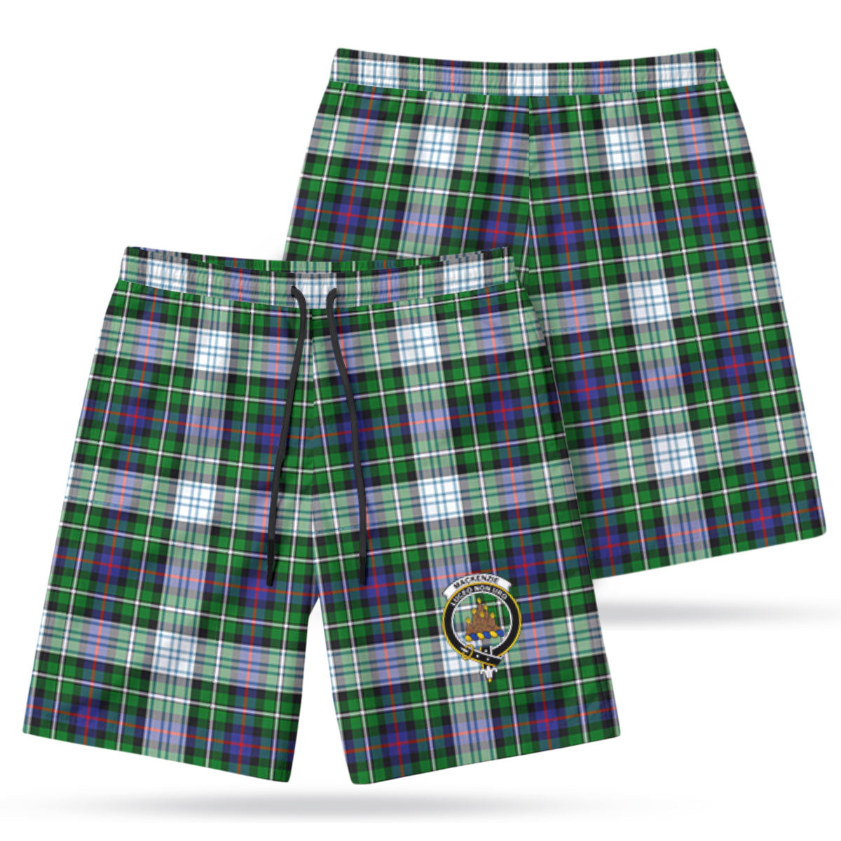 MacKenzie Dress Modern Tartan Crest Men's Beach Shorts